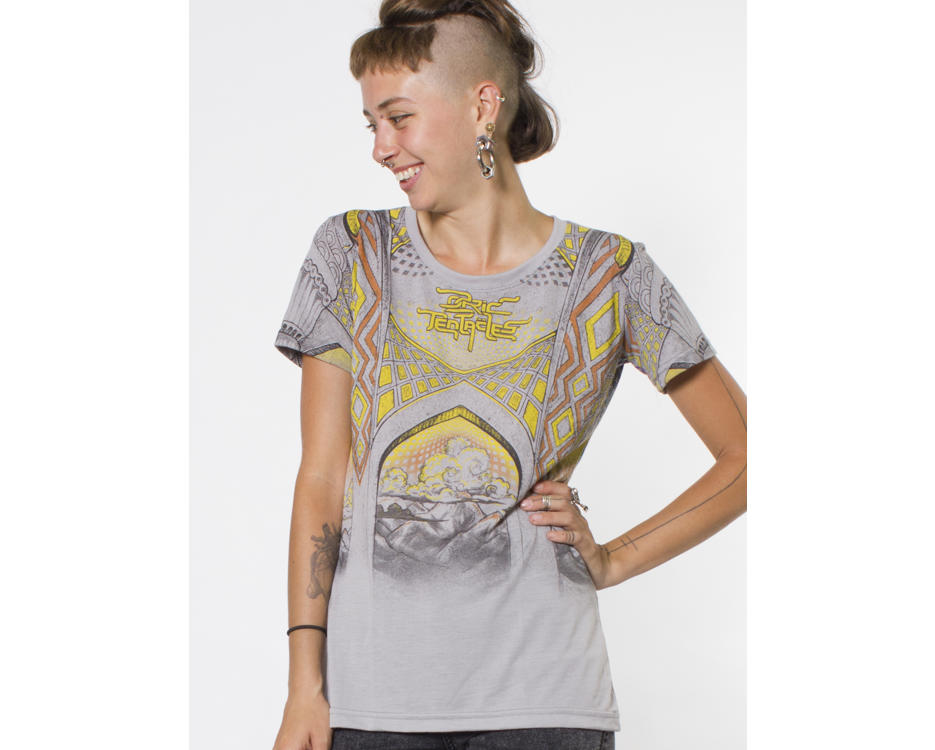 Ozric Tentacles Grey Colourful t-shirt